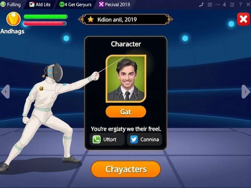 Fencing Genius Andhra Character Selection Screen